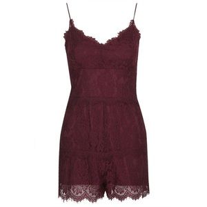 Topshop Lace Layered Playsuit